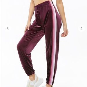 Striped velour joggers